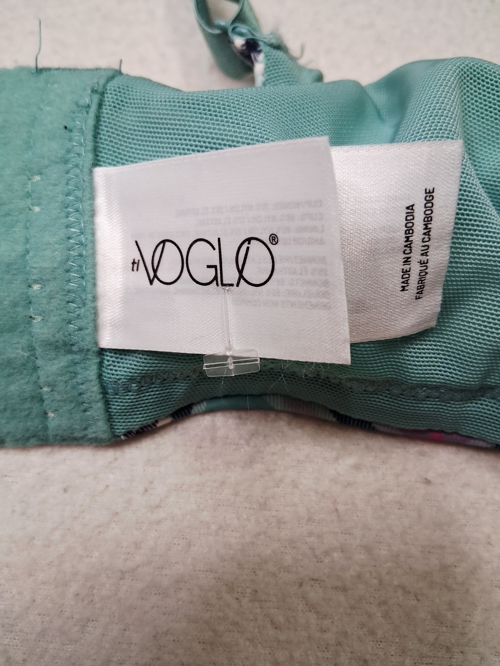 Ti VOGLIO Mint Plaid Padded Bra with Pink Accents - Picture 5 of 6